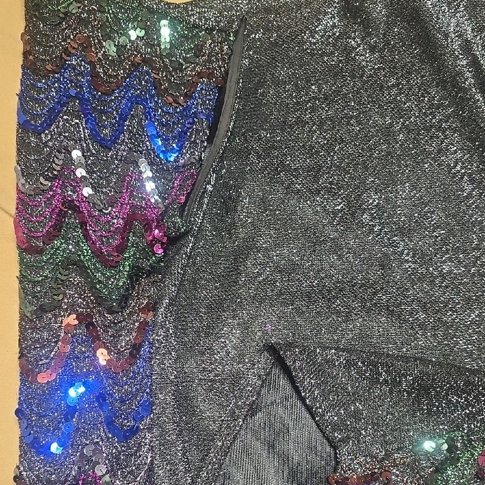 Dazzling Sequin Zigzag Blouse - Multicolor - image 6